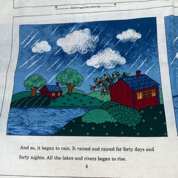 Vintage VIP Cranston Print Works Noah's Ark Story Book Quilt Panel Fabric - Picture 11 of 12